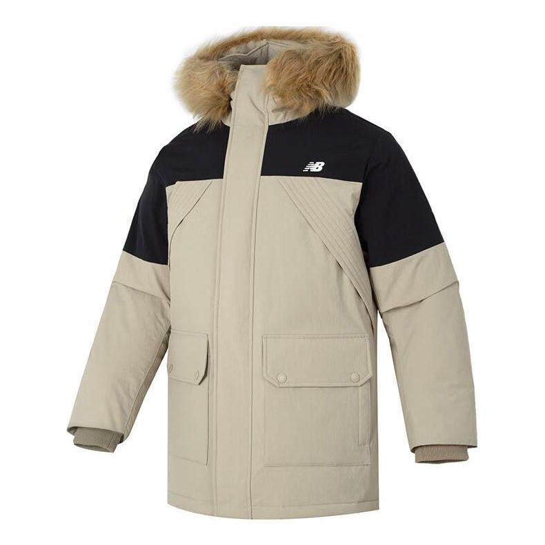 Prešívaná bunda New Balance Warm Hooded Down Jacket Béžová | AMJ34323-SOT