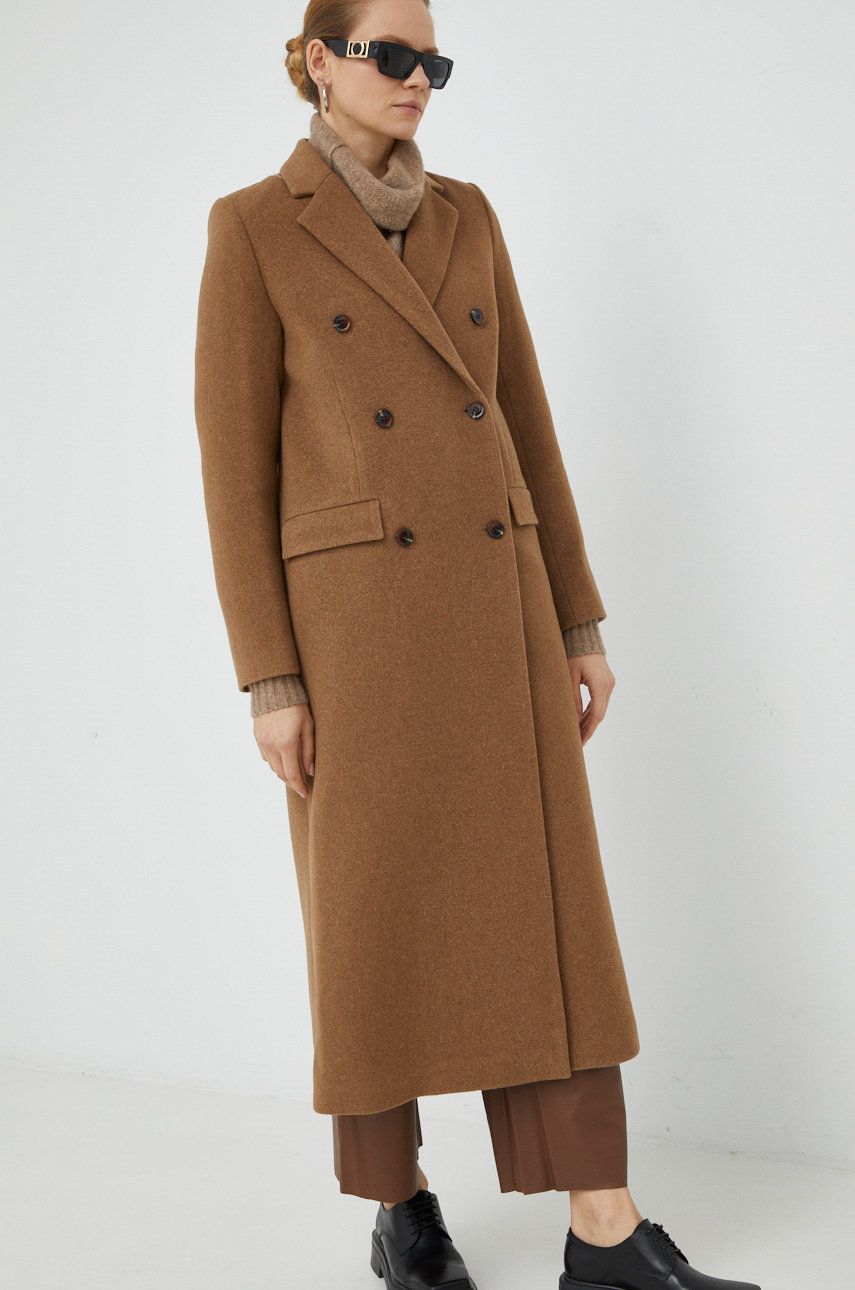 Kabáty Samsoe Samsoe Falcon Coat Hnedá | F20400075, 0