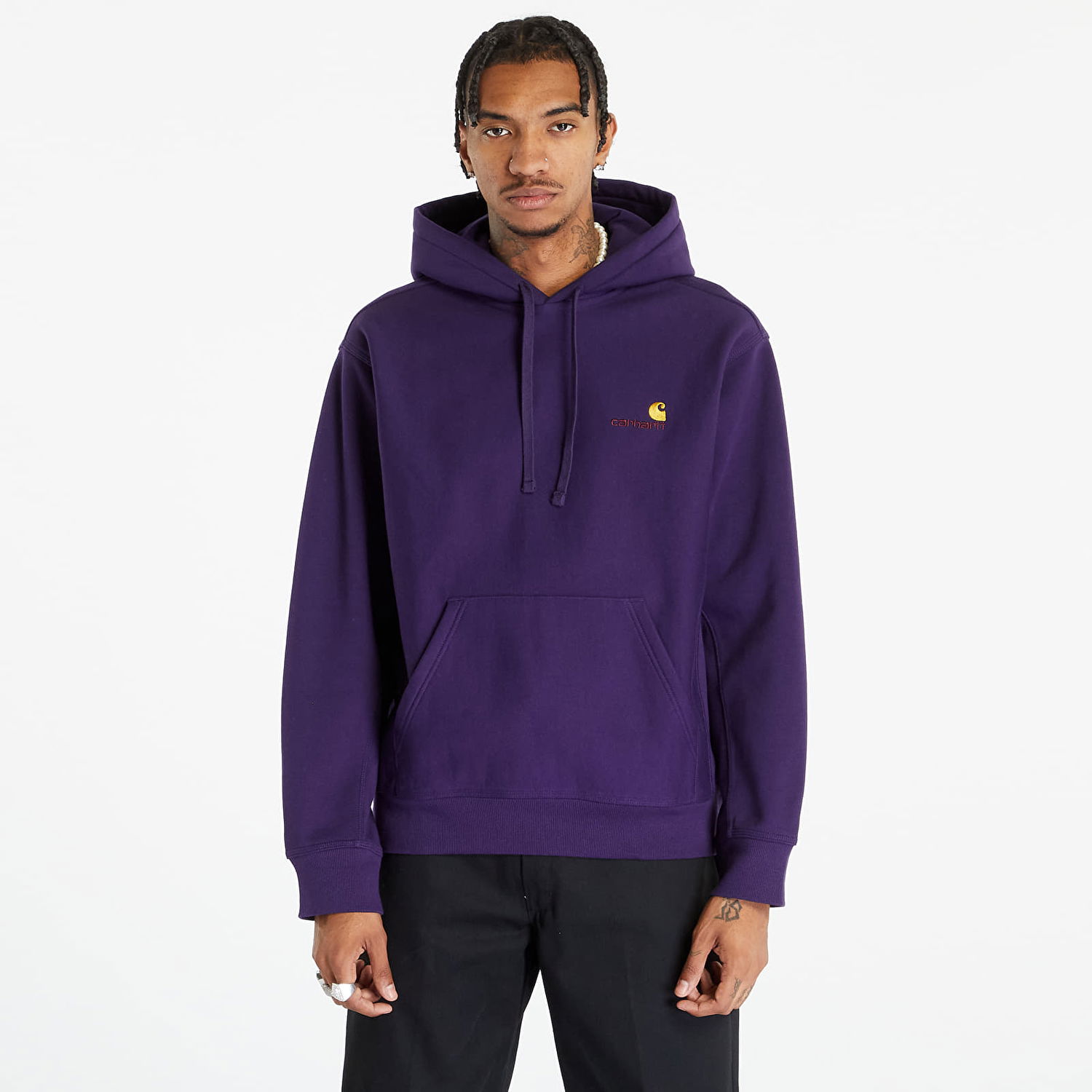 Mikina Carhartt WIP Hooded American Script Sweat Cassis Fialová | I028279.1N8XX, 0