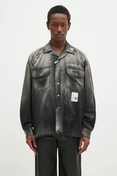 Košeľa Maison MIHARA YASUHIRO Maison MIHARA YASUHIRO Relaxed Fit Bleached Long Sleeve Satin Shirt Šedá | J13SH183, 0