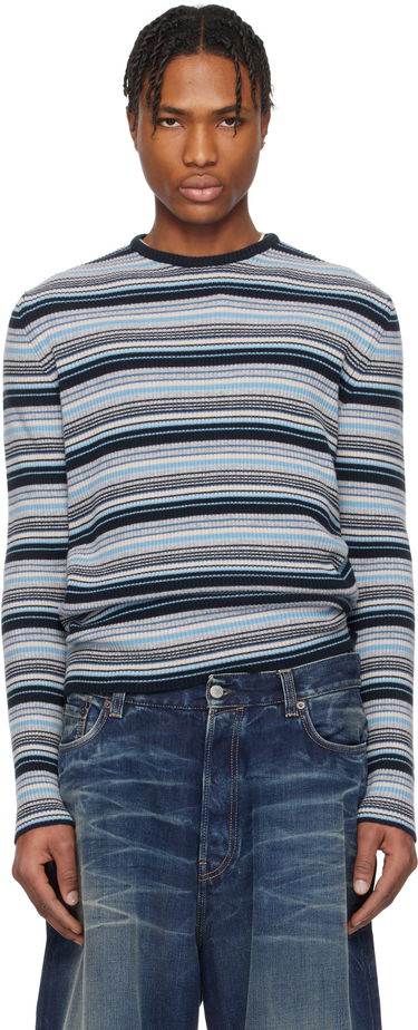 Sveter ERL ERL Striped Knit Sweater Modrá | ERL10N006, 0