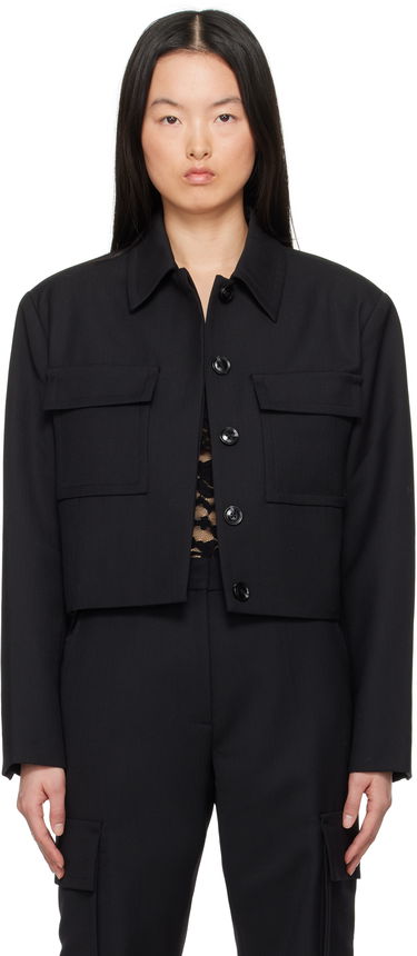 Bunda Anine Bing ANINE BING Dayton Cropped Flap Pocket Jacket Čierna | A-01-10630-BLK26, 0