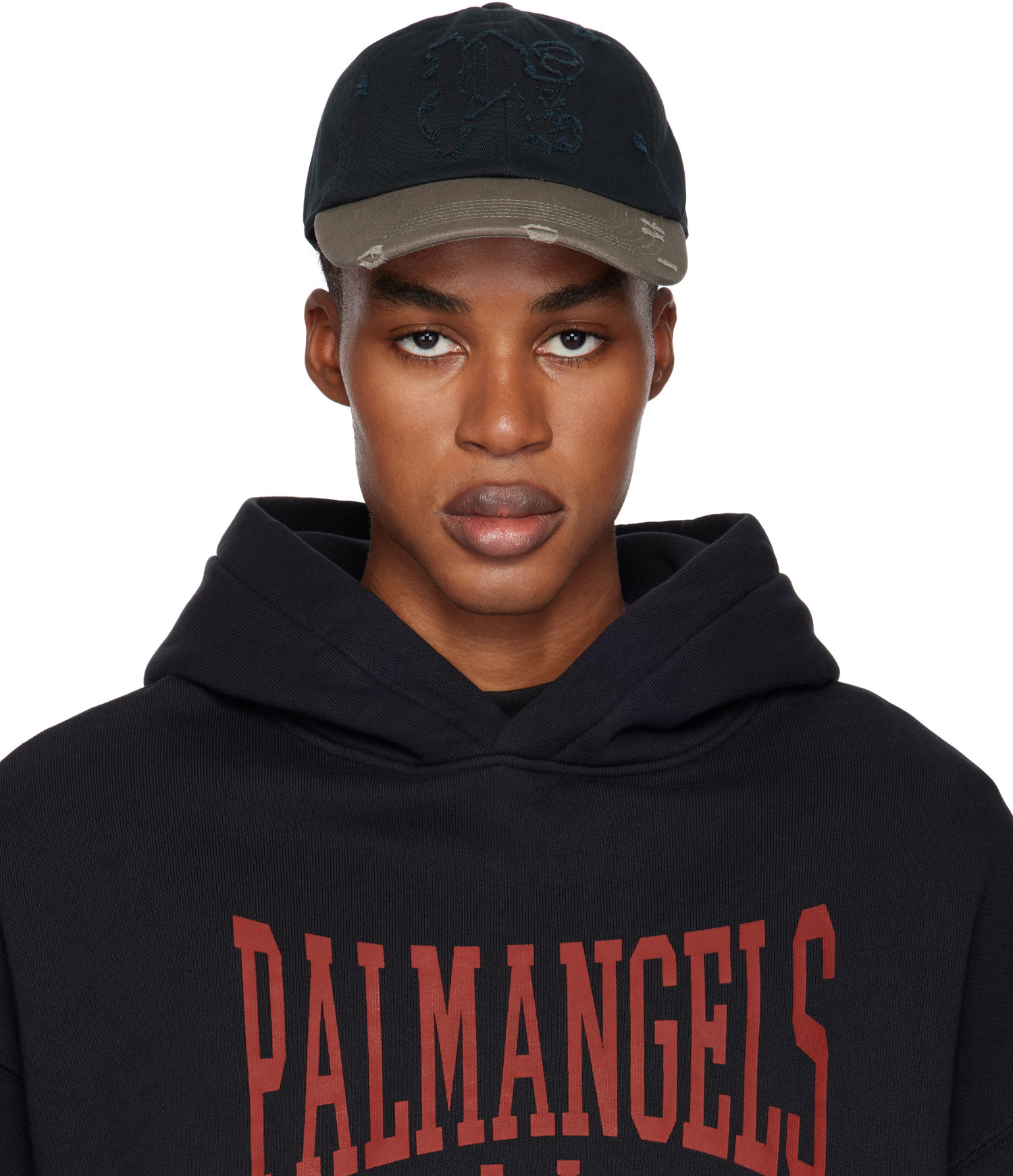 Šiltovka Palm Angels Ripped Monogram Cap Čierna | PMLB104F24FAB0081106, 0