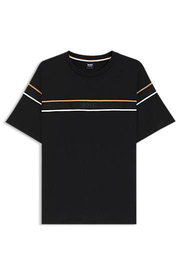 Tričko BOSS BOSS T-Shirt with Tape Trims Čierna | 50545852