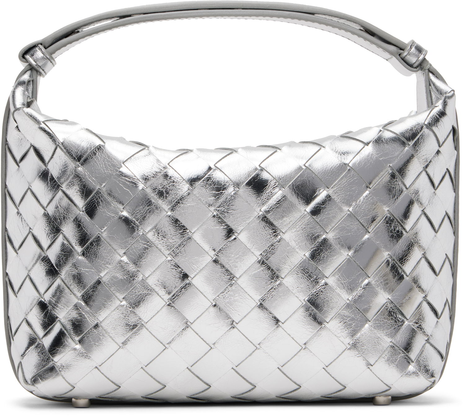 Kabelka Bottega Veneta Wallace Metallic Leather Shoulder Bag Metalická | 754443 V4P11, 0