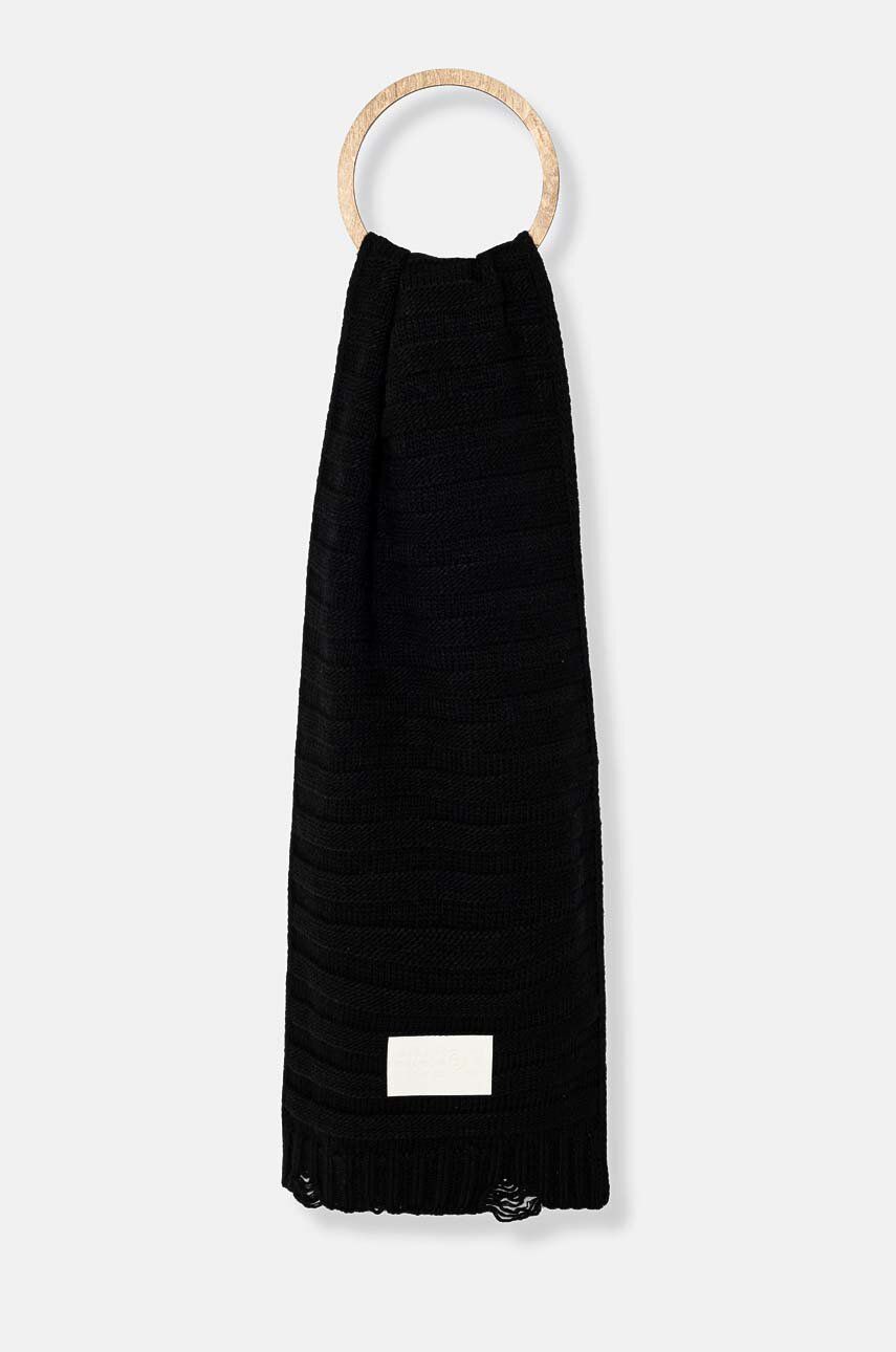 Šál Maison Margiela Wool Scarf With Applique Čierna | S52TE0054.M13040, 0