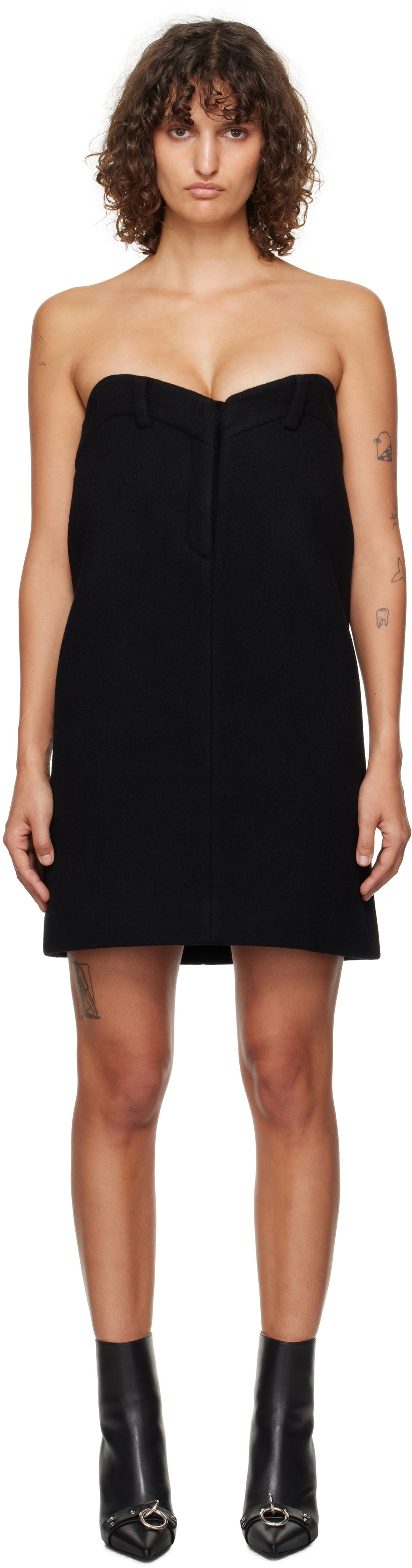 Šaty We11done We11done Sweetheart Mini Dress Čierna | WD-OP3-24-119-W-BK, 0
