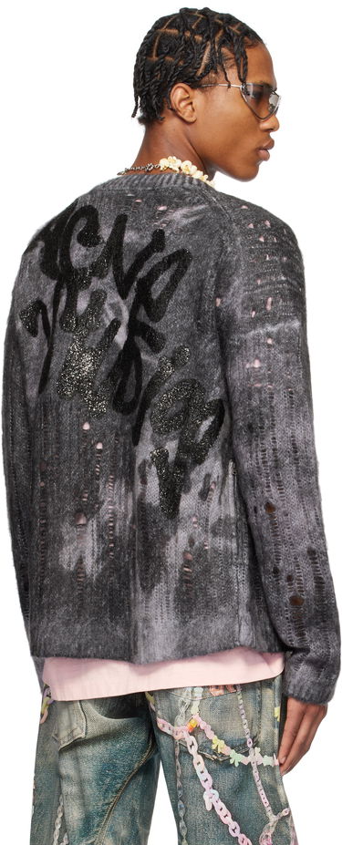Sveter Acne Studios Acne Studios Printed Knit Cardigan Šedá | B60356-, 2