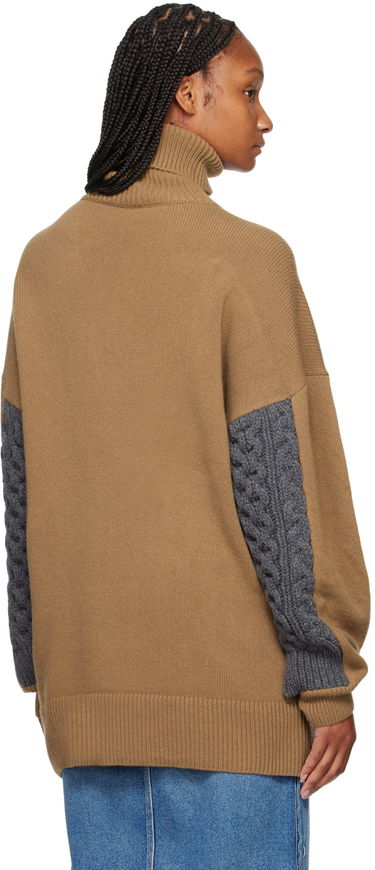 Sveter Stella McCartney Stella McCartney Paneled Turtleneck Sweater Hnedá | 6K08583S2527, 2