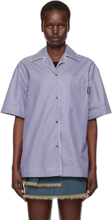 Košeľa Palm Angels Striped Shirt Modrá | PWGG005S25FAB0014603, 0