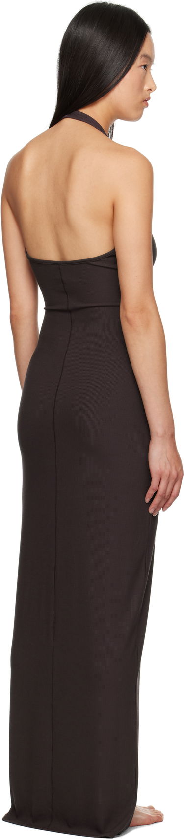Šaty SKIMS Soft Lounge Deep Plunge Halter Maxi Dress Hnedá | DS-DRS-6420W, 2