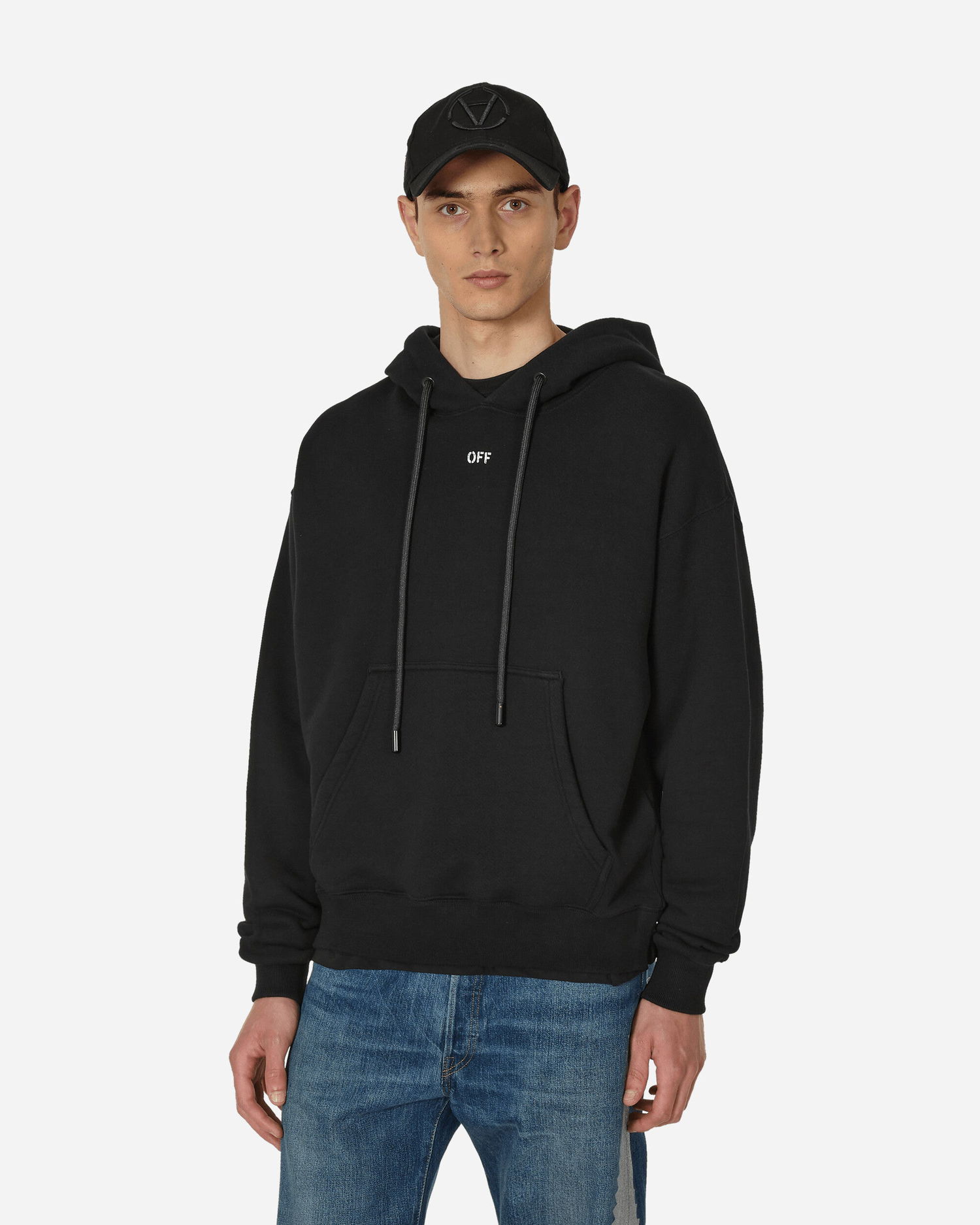 Mikina Off-White Stamp Logo Skate Popover Hoodie Čierna | OMBB085F23FLE0011001, 1