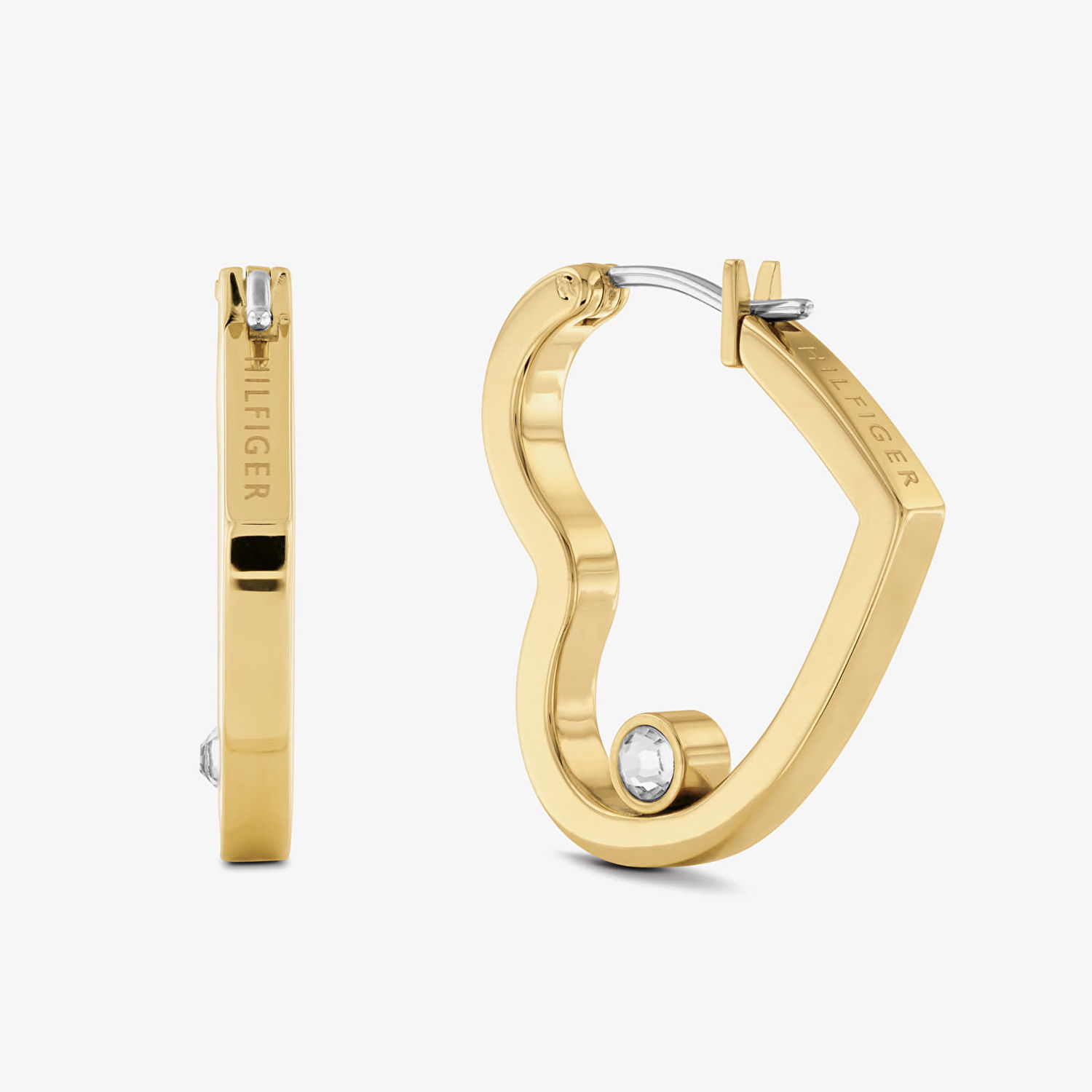 Náušnice Tommy Hilfiger Minimal Hearts Hoop Earrings with Crystal Žltá | 2780753, 1