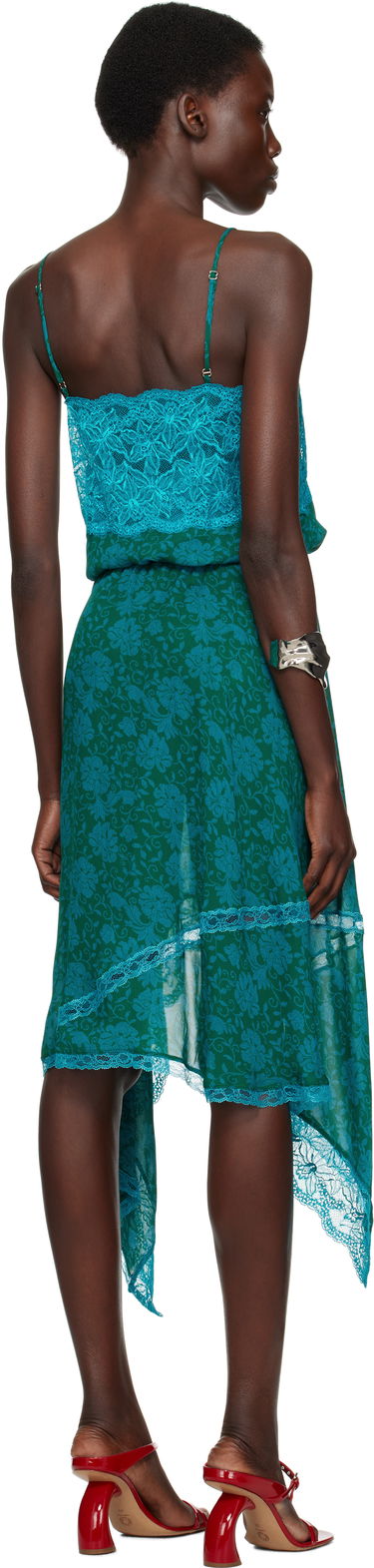 Šaty Dries Van Noten Dries Van Noten Asymmetrical Slip Midi Dress Zelené | 251-011032-1011, 2
