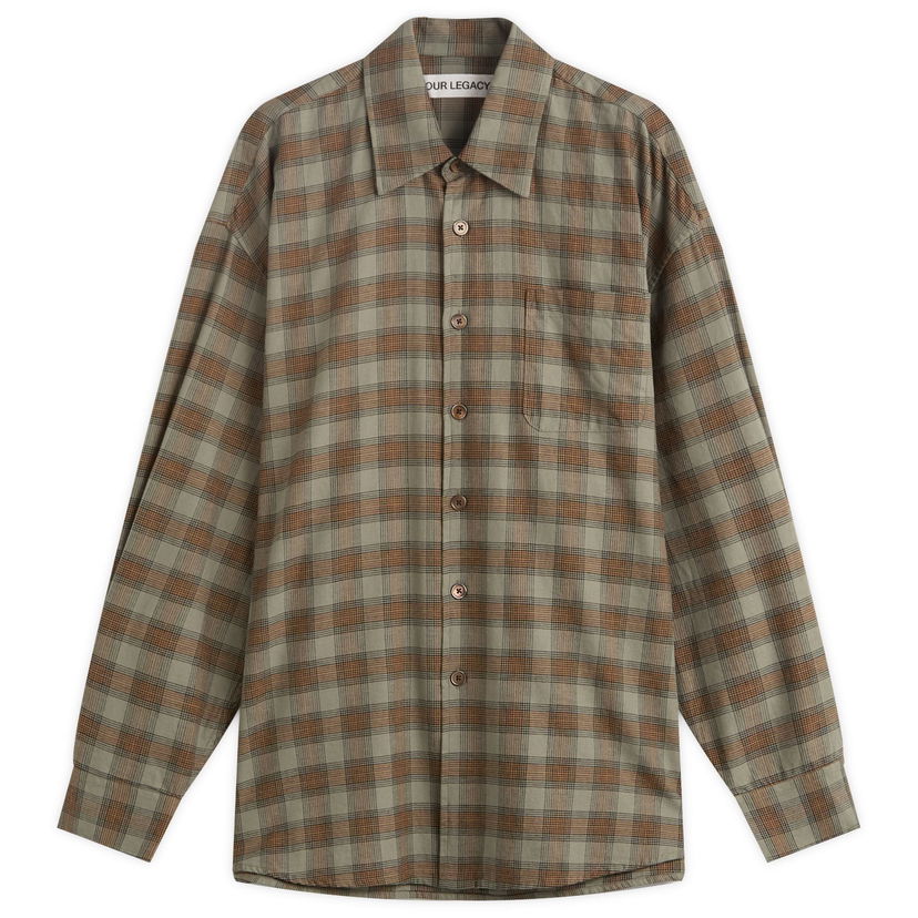 Košeľa OUR LEGACY Our Legacy Borrowed Shirt, Iowa Flannel Check Zelené | M4252BI
