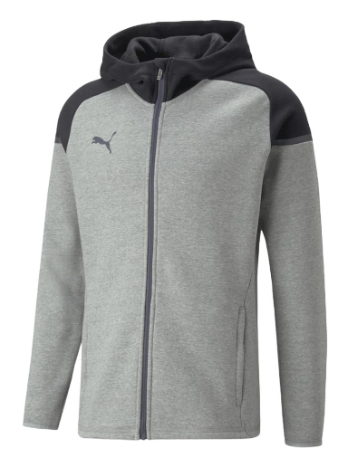 Mikina Puma teamCup Casuals Full-Zip Hoodie Šedá | 657987-13