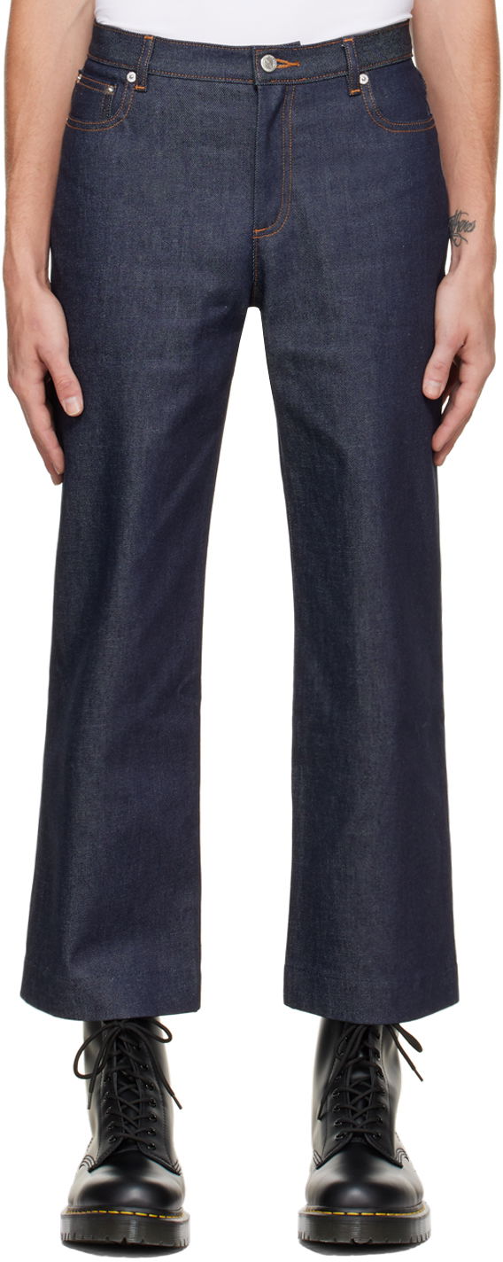 Džínsy A.P.C. Sailor Loose Jeans Navy | COZZI-F09073