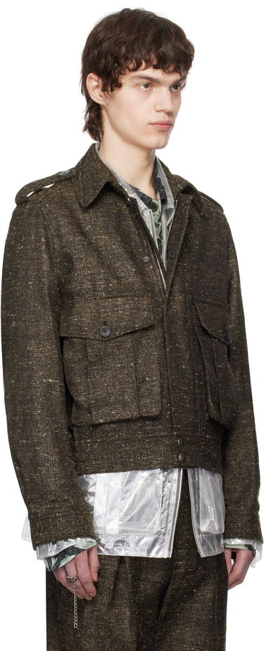 Bomber bunda Dries Van Noten Dries Van Noten Tweed Jacket Hnedá | 251-020510-1523, 1