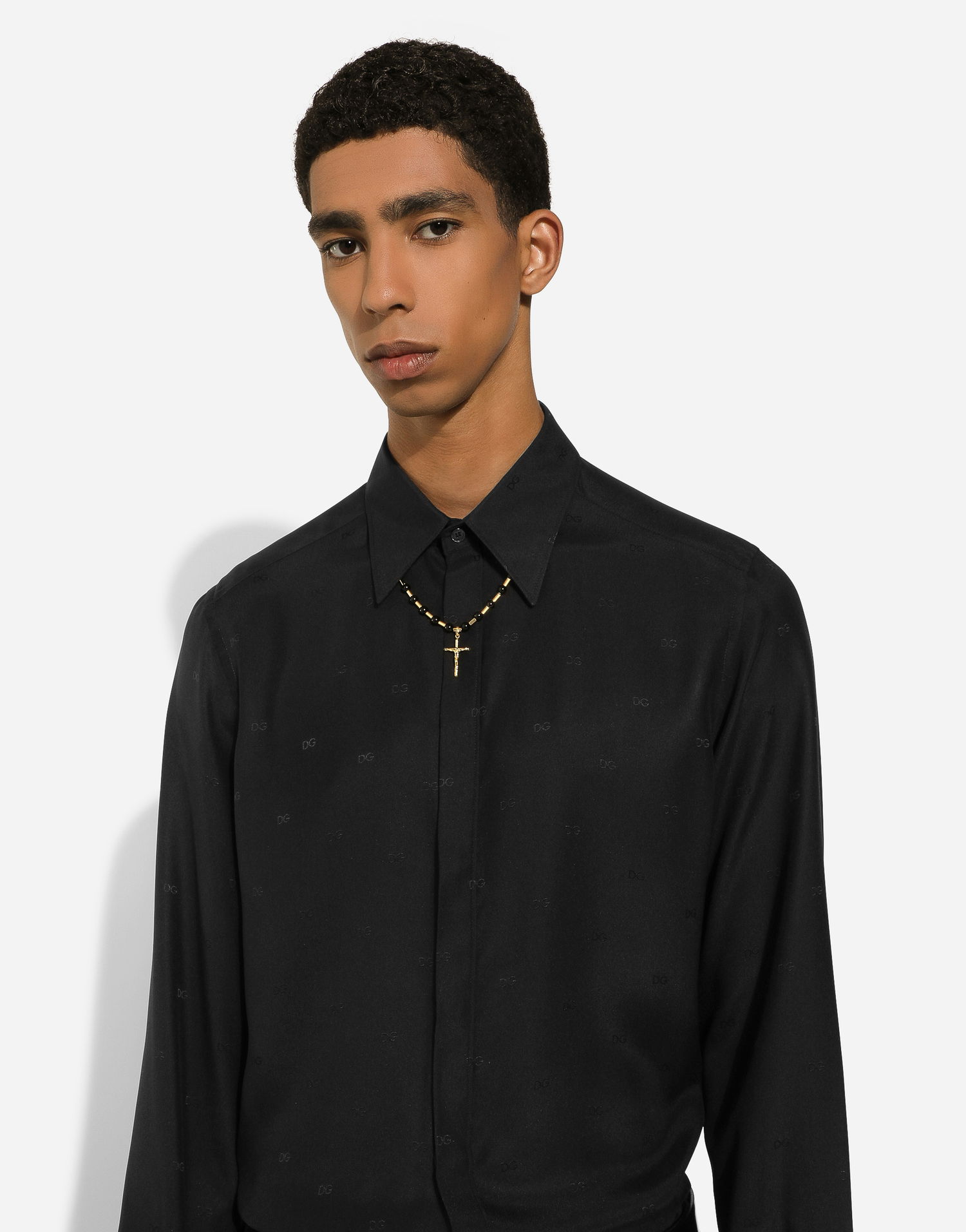 Náhrdelník Dolce & Gabbana Gold Metal Necklace with Black Beads Metalická | WNQ1D3W1111ZOO00, 1