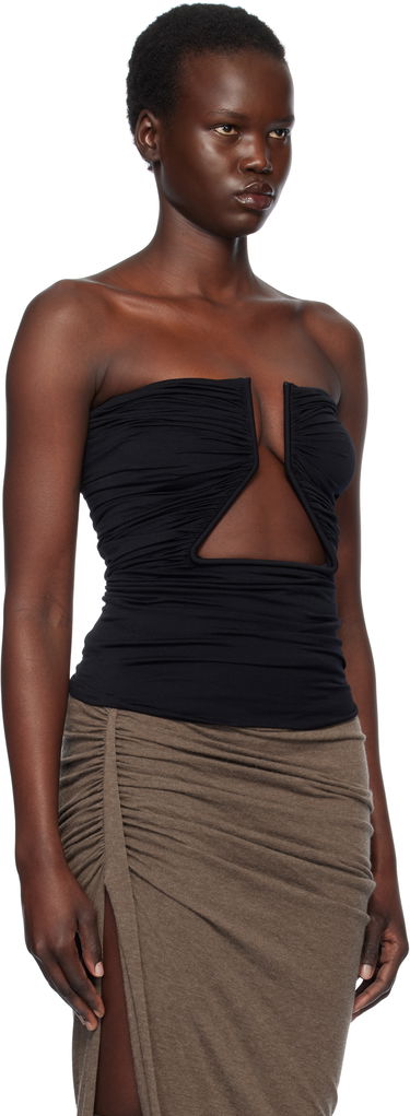 Crop Top Rick Owens Rick Owens Hollywood Jersey Prong Camisole Čierna | RP01E7124 JN, 1