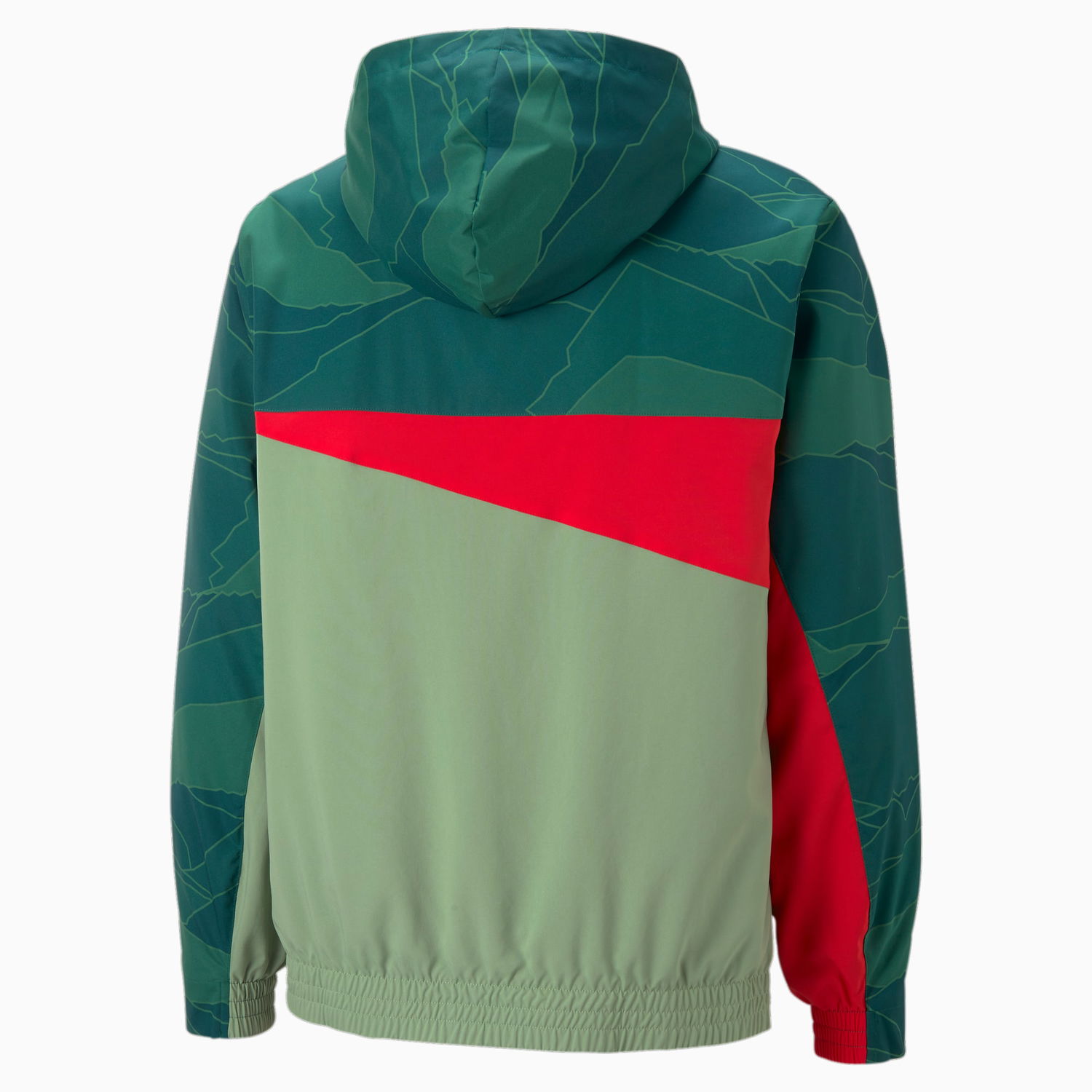 Mikina Puma Morocco Graphic Woven Hoodie Zelené | 763462_06, 1