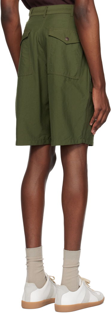Šortky BEAMS Beams Plus Drawstring Cargo Shorts Zelené | 38250028139, 2