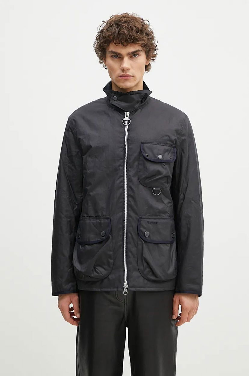 Bunda Barbour Wax Jacket Angler Čierna | MWX2348