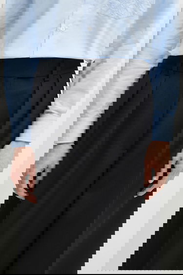 Nohavice Anine Bing Lou Wide-Leg High Waist Pleated Trouser Čierna | A.03.10389, 3