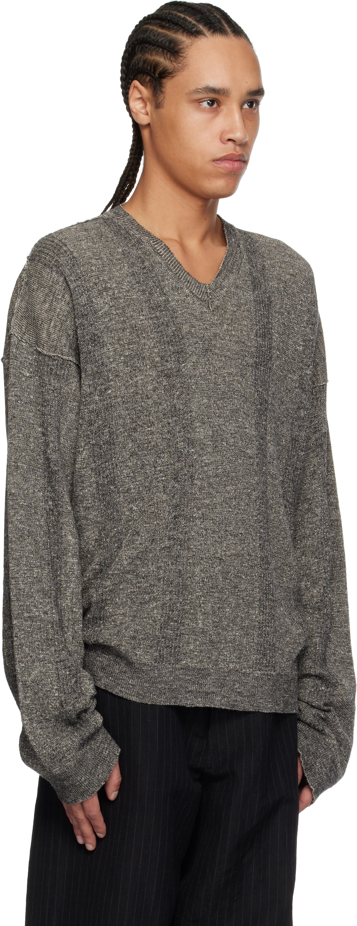 Sveter Maison Margiela Maison Margiela V-Neck Sweater Šedá | S50HN0012 M13097, 1