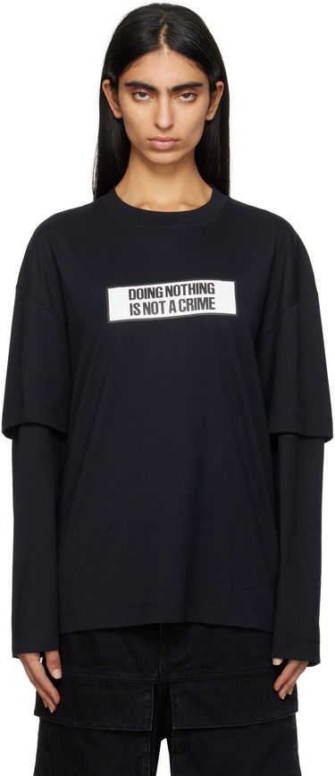 Tričko Études Études 'Doing Nothing Is Not A Crime' Double Sleeve T-Shirt Čierna | H24MMTSH185-99, 0