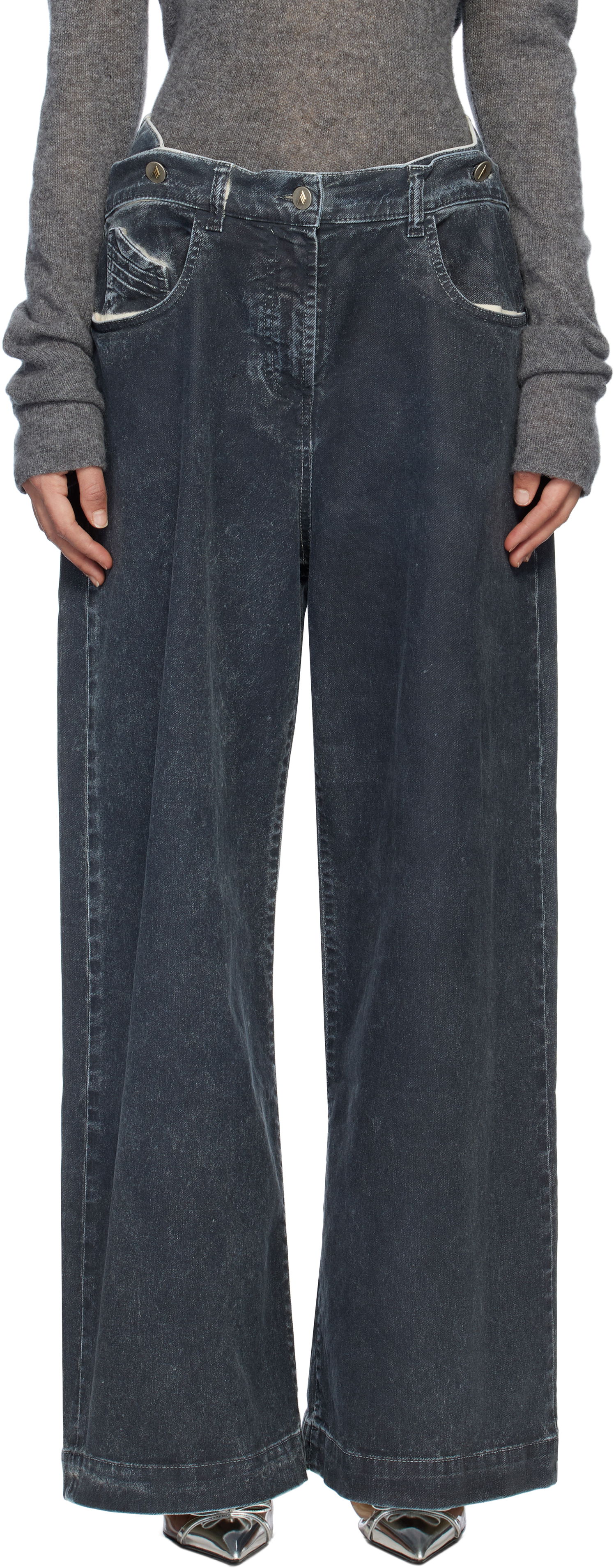 Džínsy The Attico The Attico Long Wide-Leg Jeans Modrá | 250WCP00190 DDD100AA, 0
