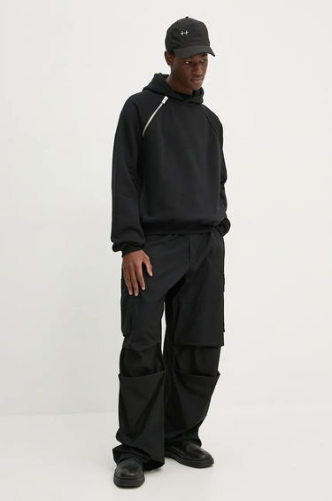 Mikina HELIOT EMIL Zippered Detail Hoodie Čierna | HE.M.08.055.BLK01, 3