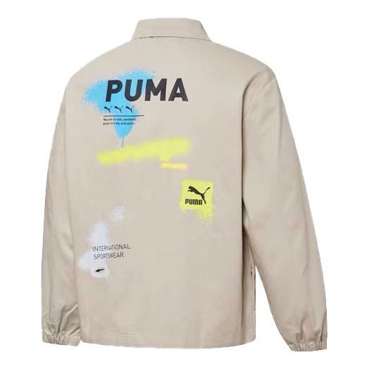 Vetrovka Puma Loose Fit Woven Jacket with Graphic Print Béžová | 536089-64, 0