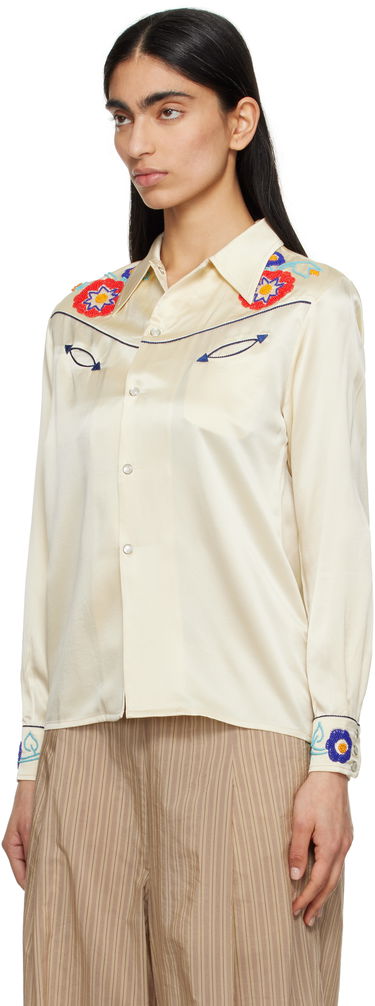 Košeľa Bode Bode Garden Party Embroidered Western Shirt Béžová | WRS25SH035, 3