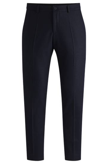 Nohavice BOSS Slim-Fit Stretch Flannel Trousers Navy | 50530644, 0
