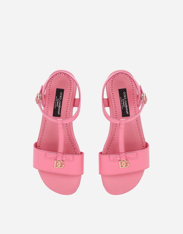 Tenisky a topánky Dolce & Gabbana Patent Leather T-Strap Flat Sandals with Bow Detail Ružová | D11155A132880424, 3