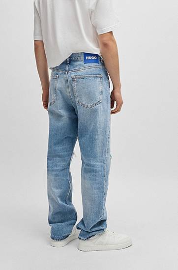 Džínsy BOSS Baggy-Fit Jeans Modrá | 50534527, 1