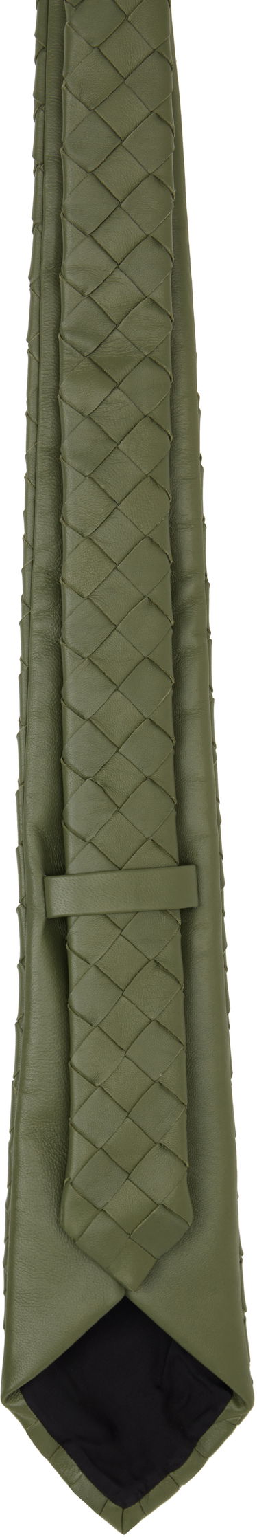 Šál Bottega Veneta Bottega Veneta Intrecciato Leather Tie Zelené | 813612 V2JG0, 1