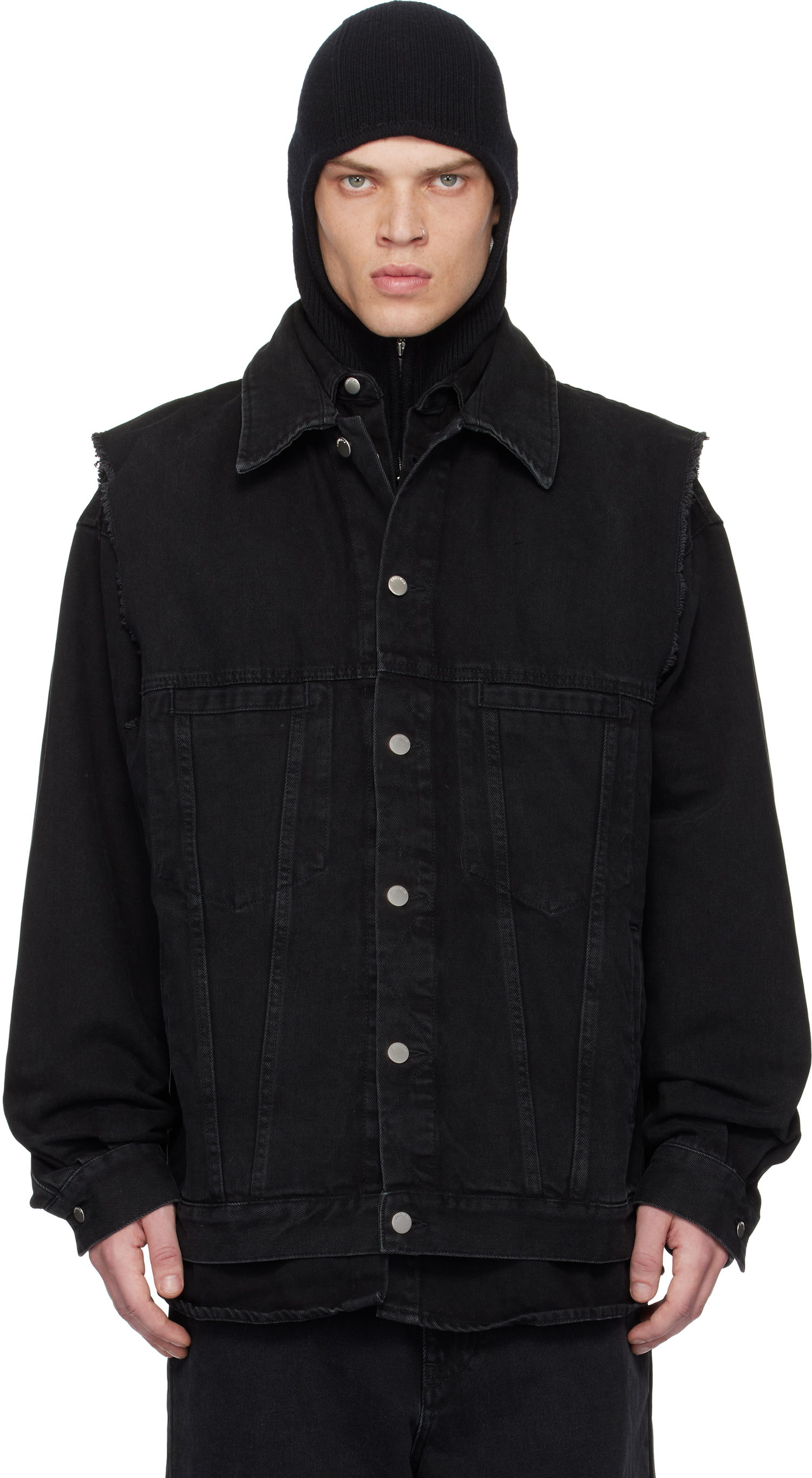 Vesta Ambush Layered Denim Jacket Čierna | BMYE001F24DEN0011100, 0