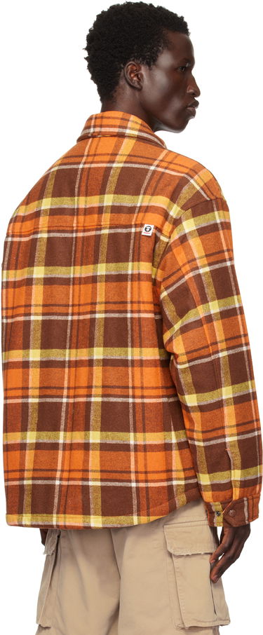 Košeľa AAPE by A Bathing Ape AAPE by A Bathing Ape 'AAPE Now' Plaid Zip-Up Jacket Oranžová | AAPJKM7659XXNBWQ, 2