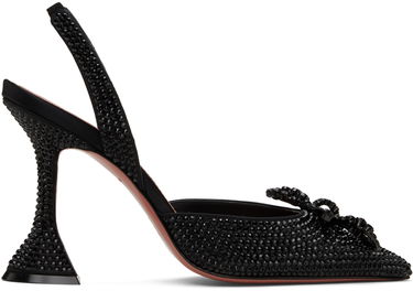 Tenisky a topánky Amina Muaddi Amina Muaddi Rosie Crystal Slingback Heels Čierna | ROSIE CRYSTAL SLING CL SATIN, 0