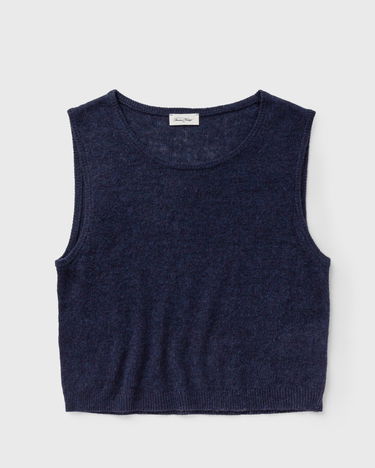 Sveter American Vintage American Vintage Knit Tank Top, Size M Navy | DUM18BE25-NAVY-CHINE, 0