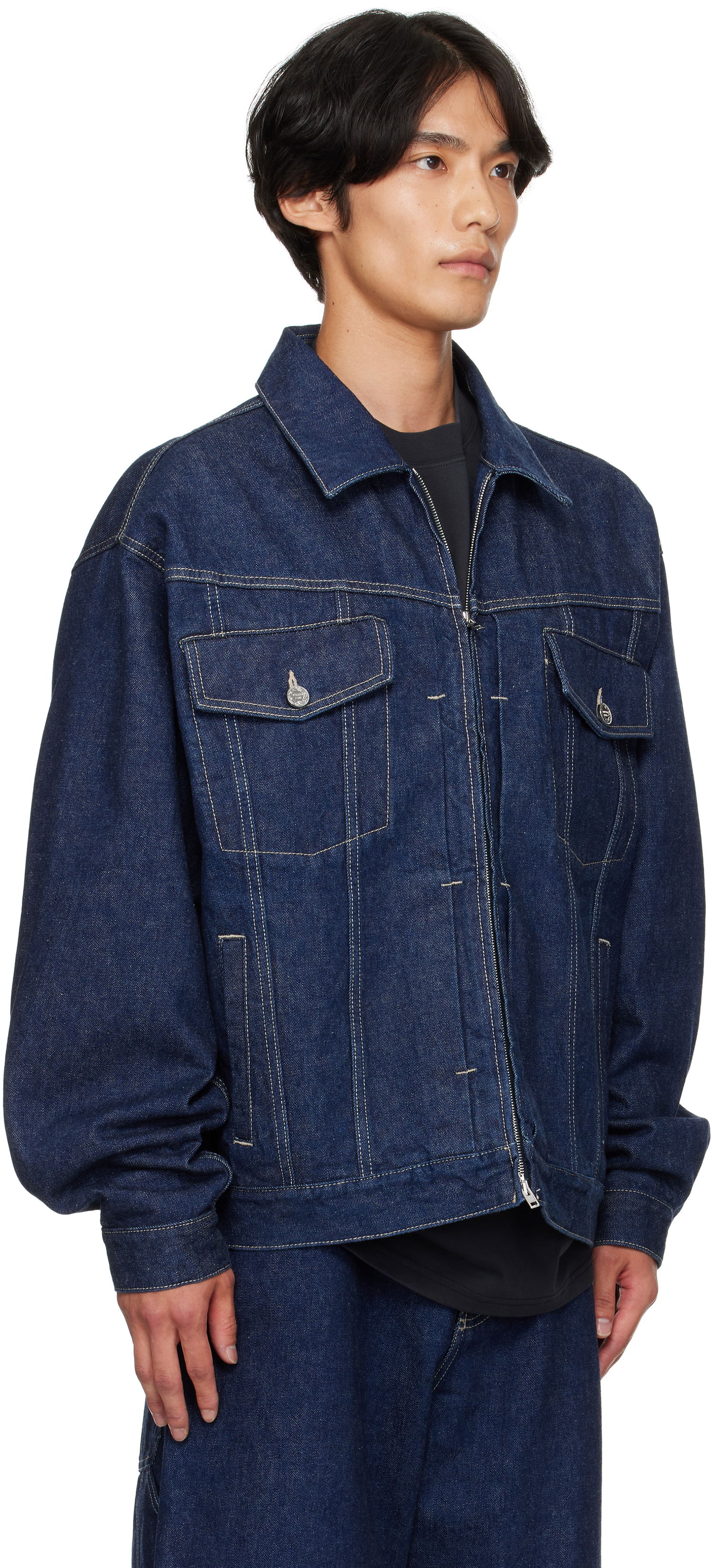 Bunda VETEMENTS VETEMENTS Hip-Hop Denim Jacket Modrá | UH76DJ250N, 1