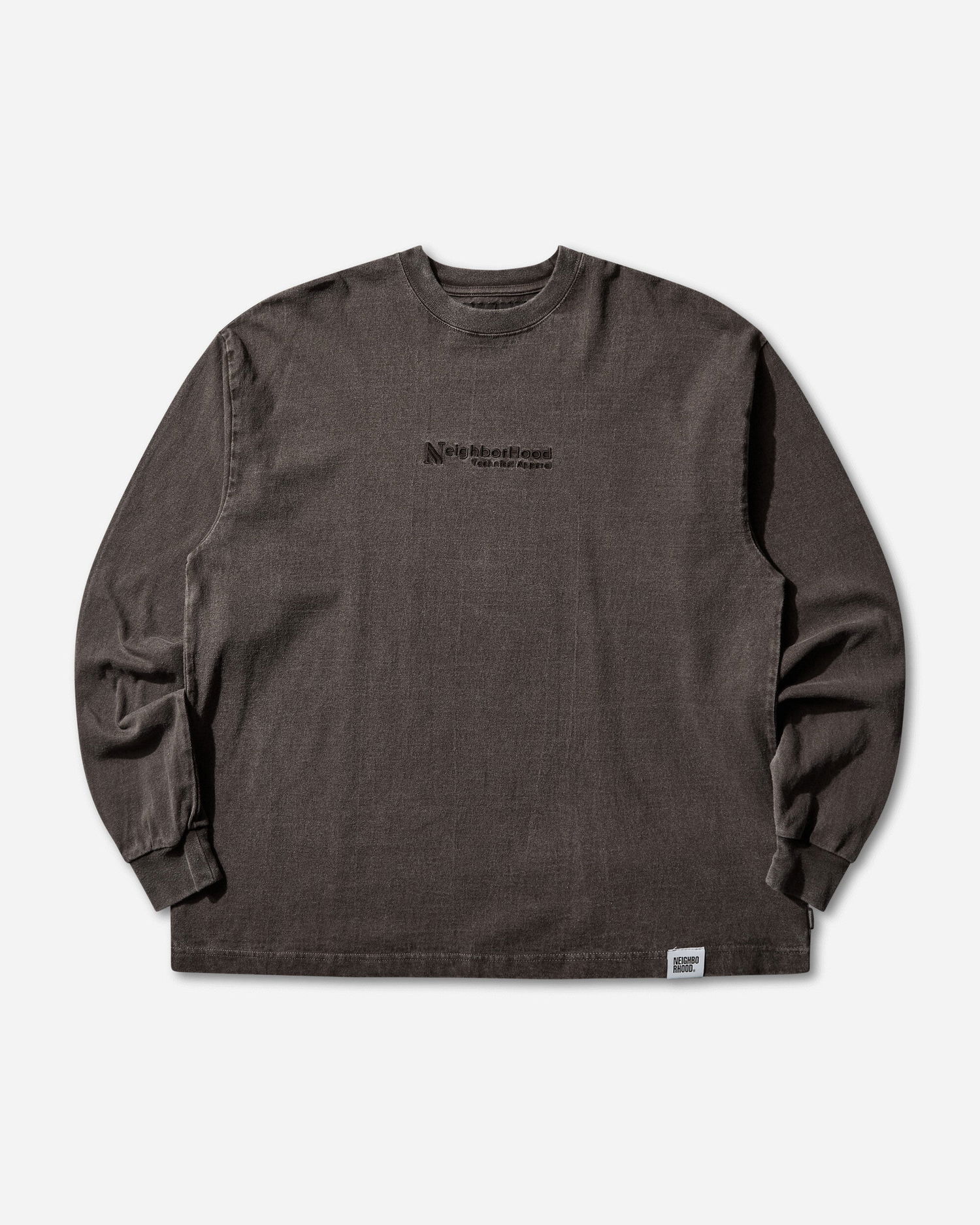 Tričko Neighborhood Pigment Dyed Longsleeve Crewneck T-Shirt Hnedá | 252FPNH-CSM06 BROWN, 1