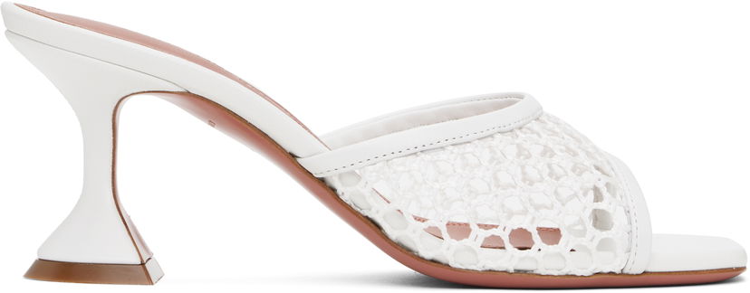 Starostlivosť o obuv Amina Muaddi Amina Muaddi Lupita Net 70 Heeled Sandals Biela | LUPITA NET 70