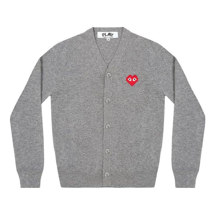 Sveter Comme des Garçons Invader Heart Logo Cardigan Šedá | AZ-N084-051-2