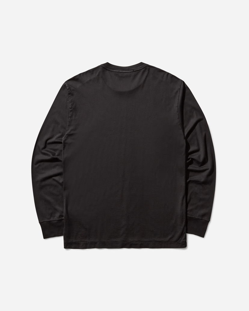Tričko Stone Island Garment Dyed Logo Longsleeve T-Shirt Black Čierna | K2S15-2100028-S0013 V0029