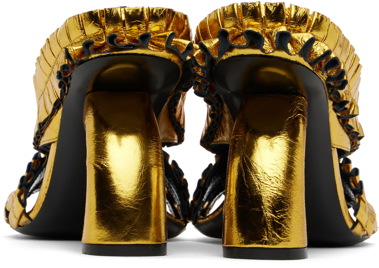 Doplnky Dries Van Noten Dries Van Noten Ruffled Heeled Sandals Metalická | WS251-1566-207, 1