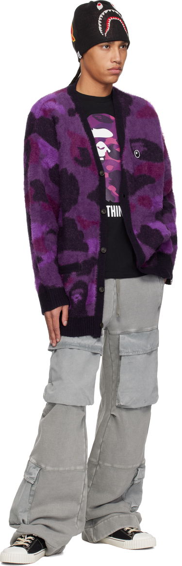 Sveter BAPE A Bathing Ape Camo Cardigan Fialová | 001KNK801006M, 3