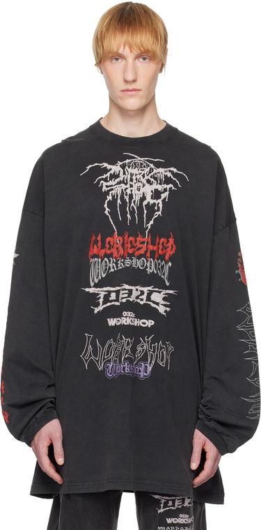 Tričko 032C Telepresence Oversized Longsleeve T-shirt Čierna | S25-URC-0271-050, 0